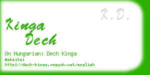 kinga dech business card
